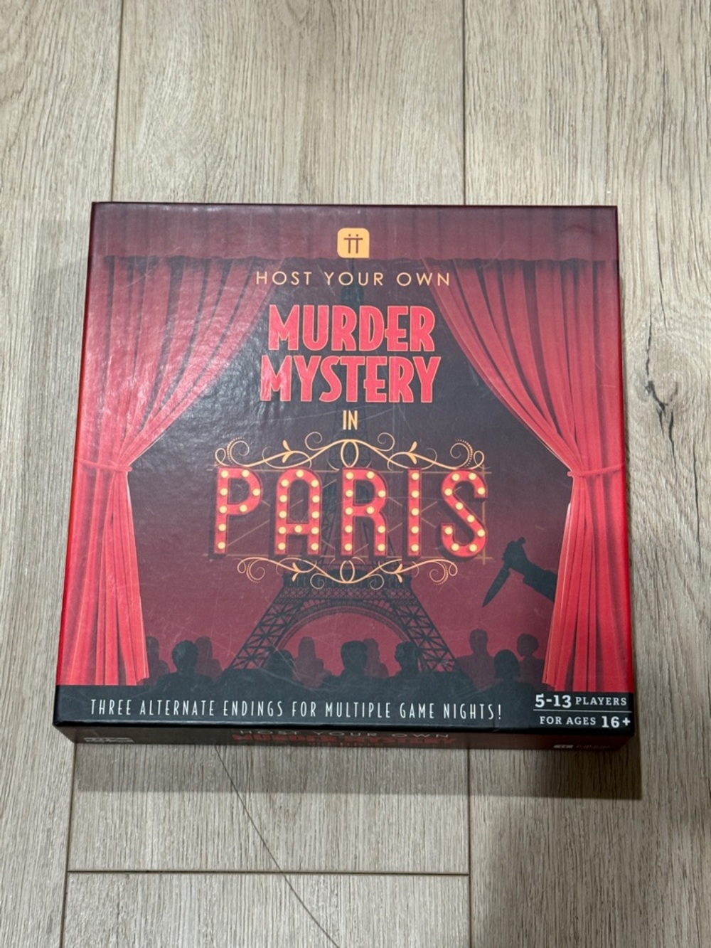 Host Your Own Murder Mystery in Paris Game - Red box game nite in, New in box